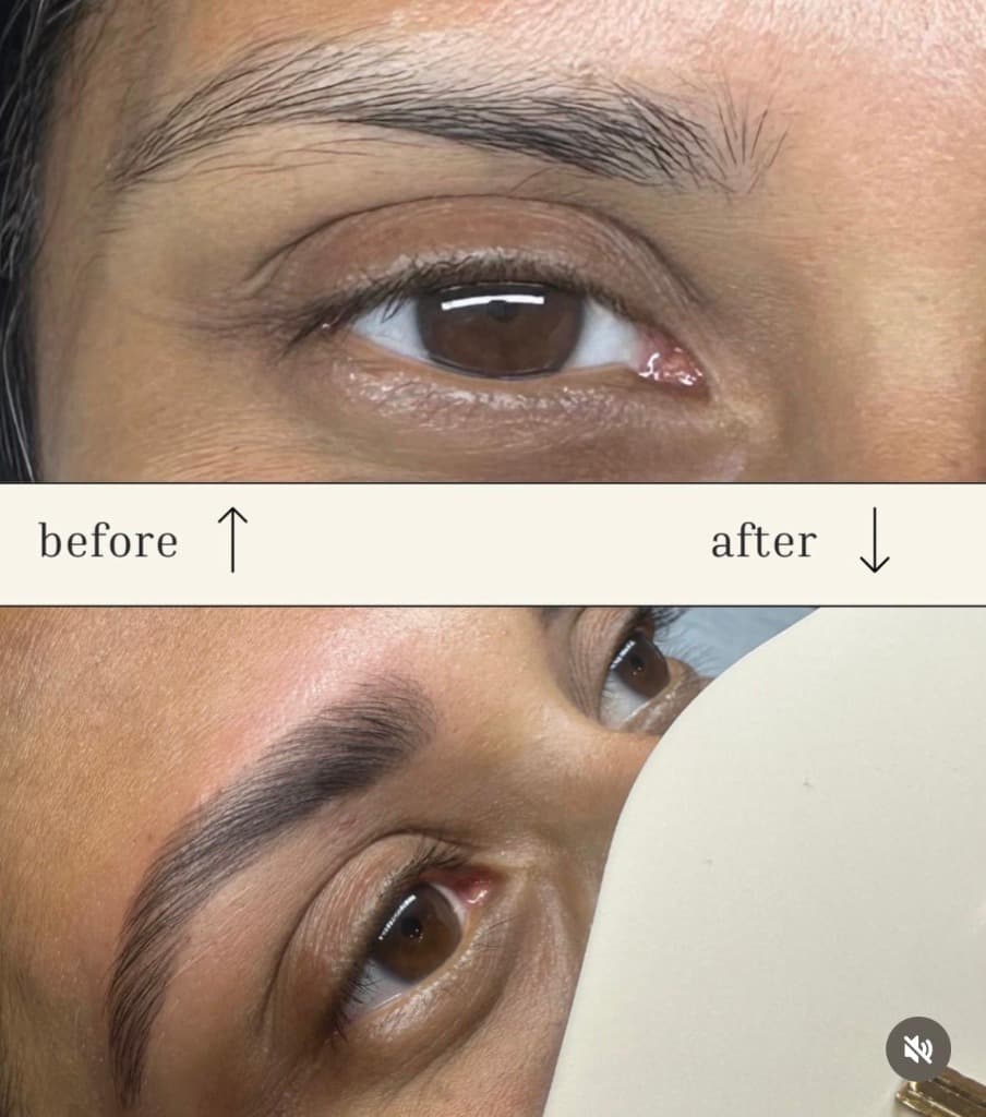 Brow Lamination Before and After